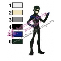 Young Justice Nightwing Teen Titans Embroidery Design